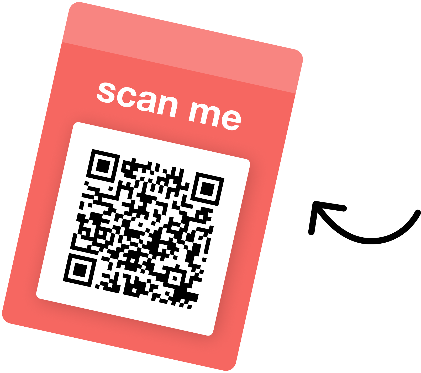 Scan me image for menu demo - with arrow